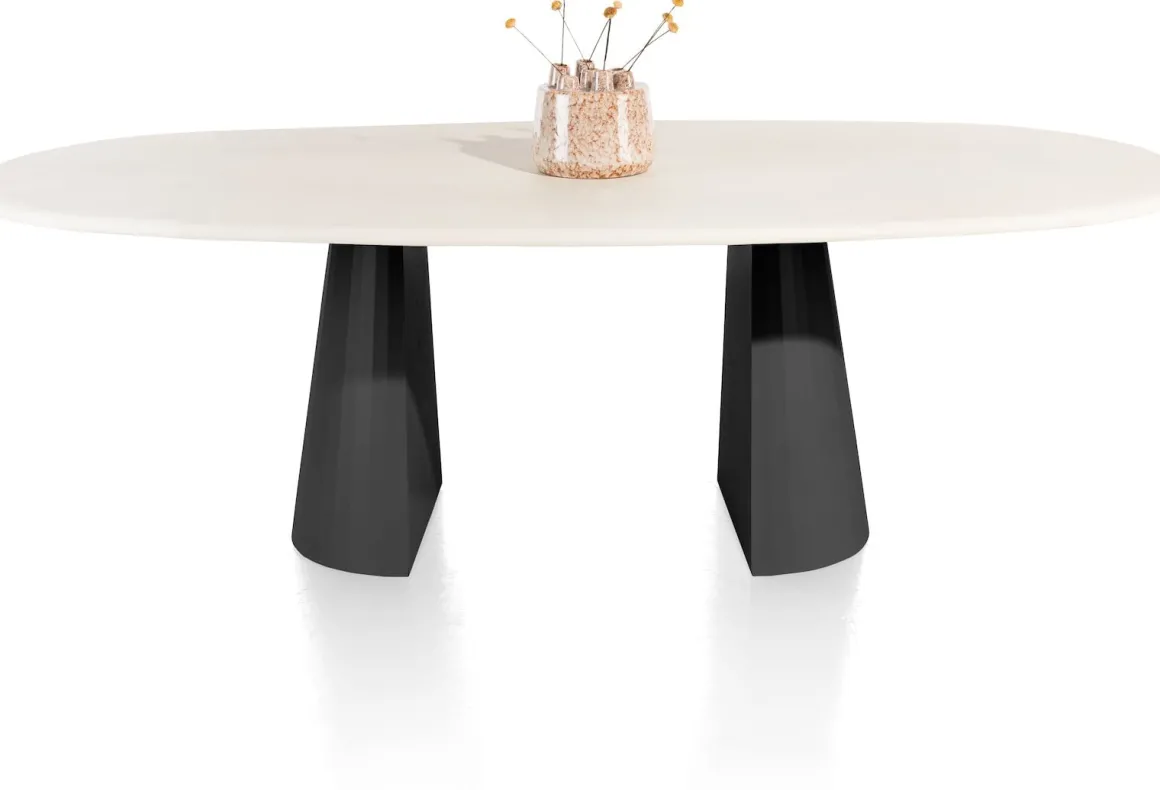 LUND eetkamertafel ovaal 240 x 120 cm. cone poot - XOOON