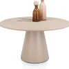 Lund, eetkamertafel rond 140 cm. - stone-skin - cone poot - Desert
