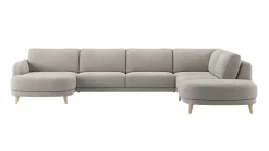 Manciano, Longchair links 170 cm - 2,5 zits zonder armen - ottomane groot rechts