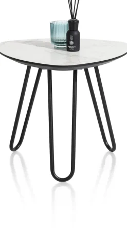 Masura bijzettafel met zwart metalen poot 53,5x52,5cm