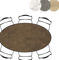 Masura ellipsvormige bartafel met zwarte metalen poot 180x100cm