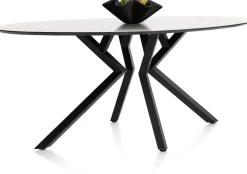 Masura ellipsvormige bartafel met zwarte metalen poot 220x105cm