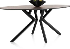 Masura ellipsvormige bartafel met zwarte metalen poot 220x105cm