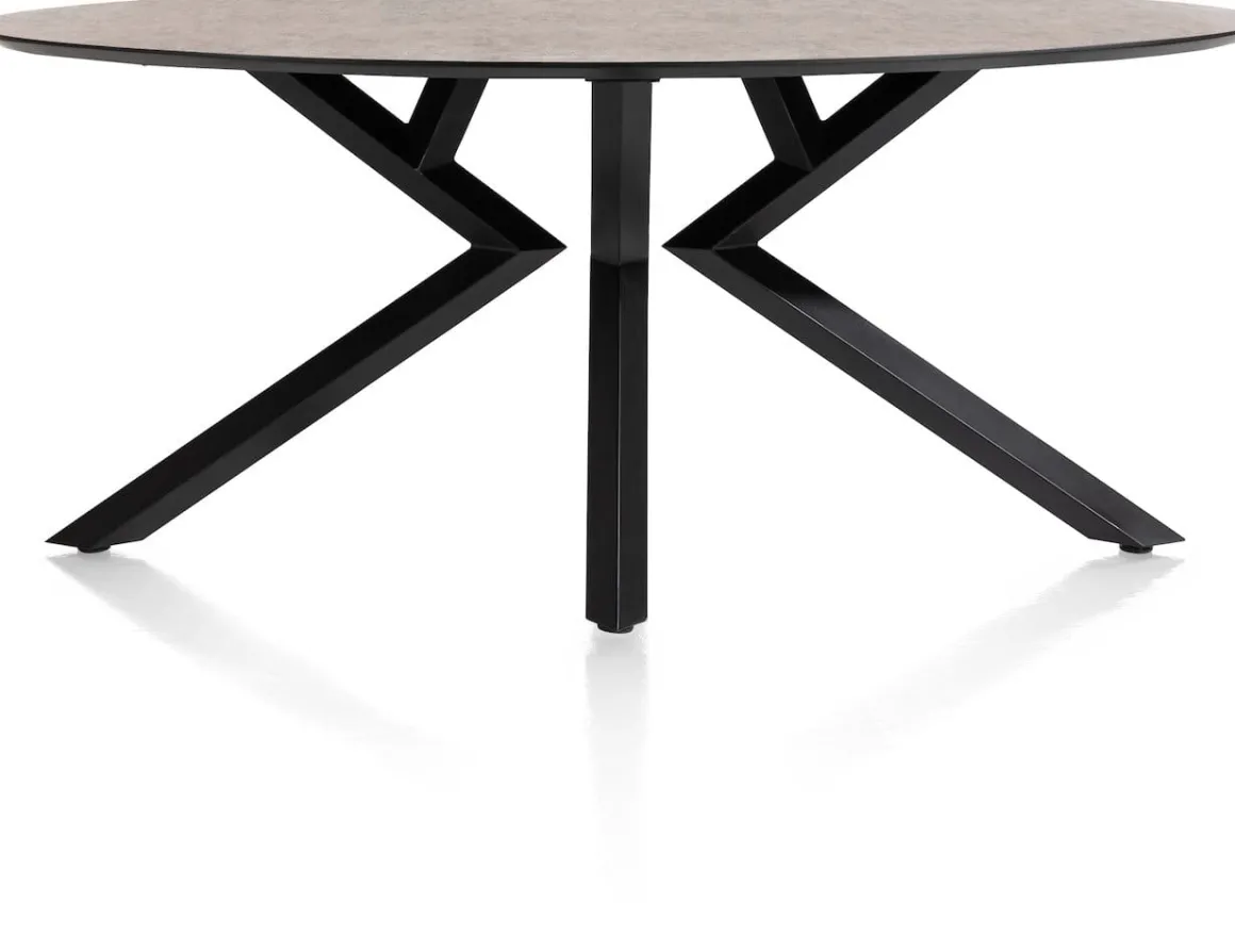 Masura ellipsvormige eettafel met zwarte metalen poot 180x100cm