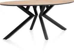 Masura ellipsvormige eettafel met zwarte metalen poot 180x100cm