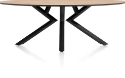 Masura ellipsvormige eettafel met zwarte metalen poot 220x105cm