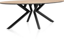Masura ellipsvormige eettafel met zwarte metalen poot 220x105cm