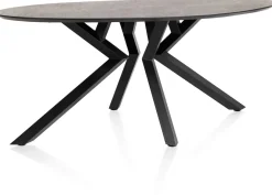 Masura ellipsvormige eettafel met zwarte metalen poot 180x100cm