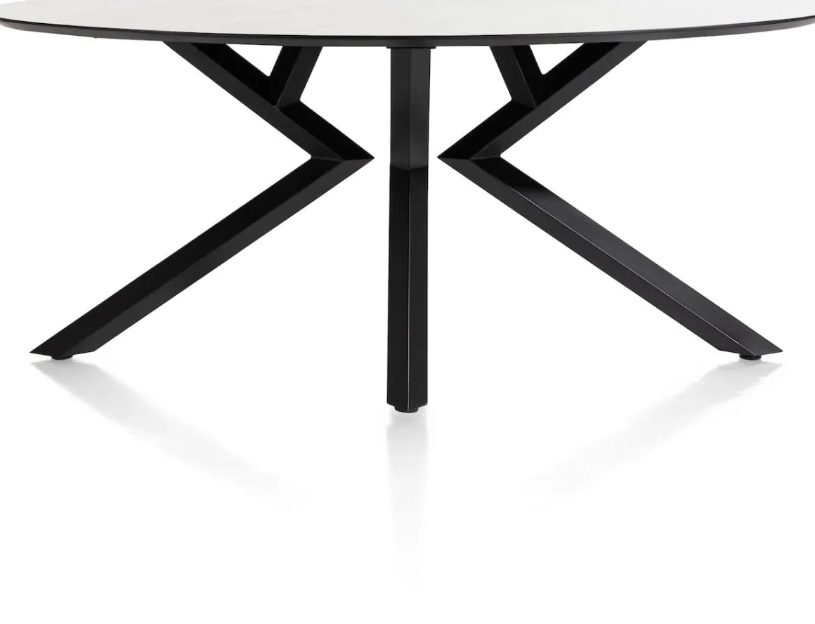 Masura ellipsvormige eettafel met zwarte metalen poot 180x100cm