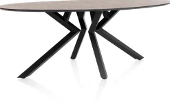 Masura ellipsvormige eettafel met zwarte metalen poot 220x105cm