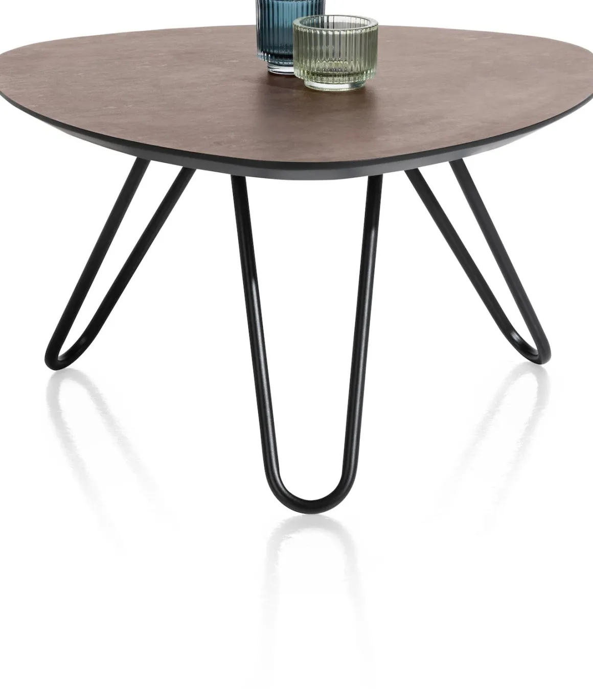 Masura hoge salontafel met zwart metalen poot 68x67,5cm