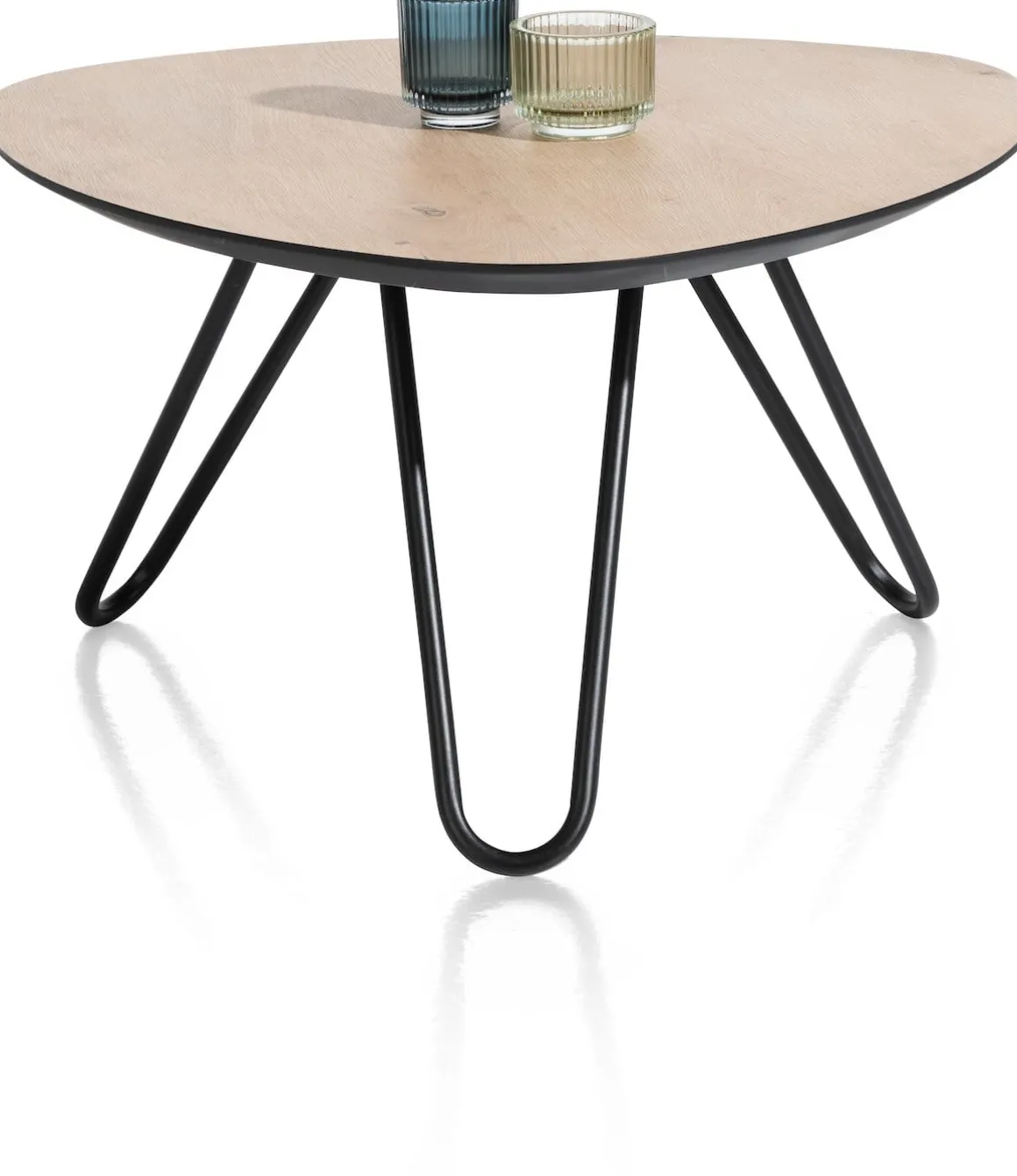 Masura hoge salontafel met zwart metalen poot 68x67,5cm