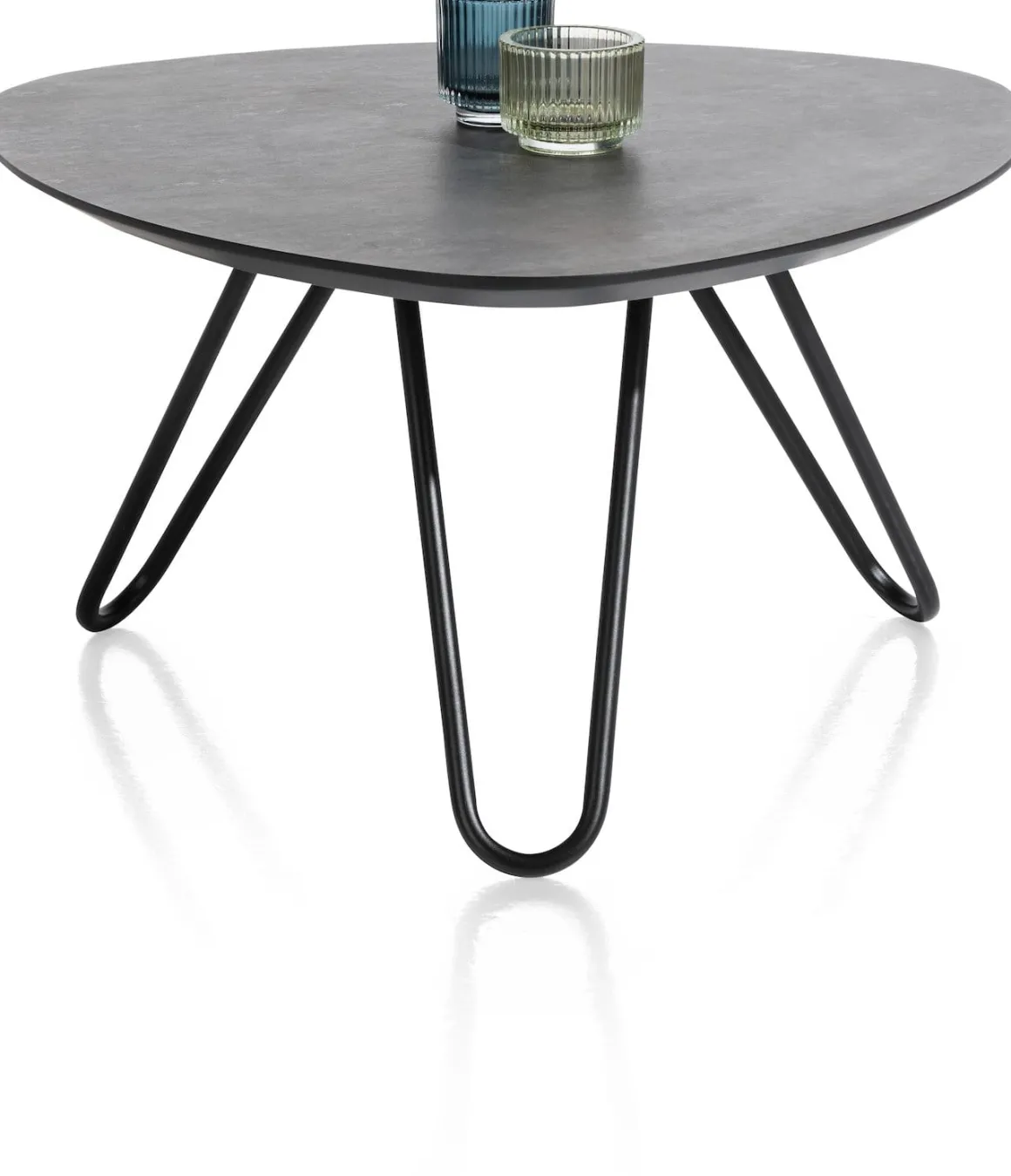 Masura hoge salontafel met zwart metalen poot 68x67,5cm