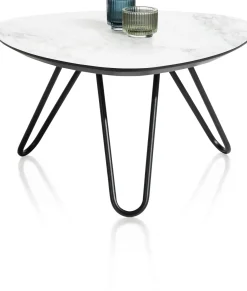 Masura hoge salontafel met zwart metalen poot 68x67,5cm