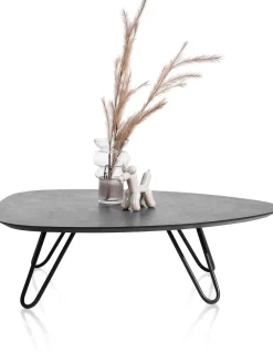 Masura lage salontafel met zwart metalen poot 110x88cm