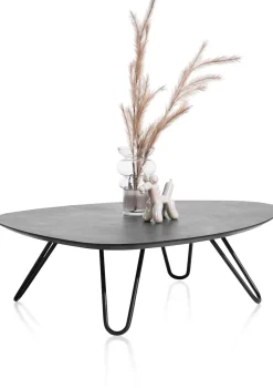 Masura lage salontafel met zwart metalen poot 110x88cm