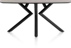 Masura ovale bartafel met zwarte metalen poot 240x110cm