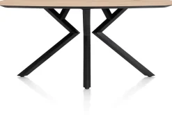 Masura ovale bartafel met zwarte metalen poot 240x110cm