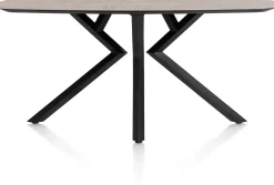 Masura ovale bartafel met zwarte metalen poot 240x110cm