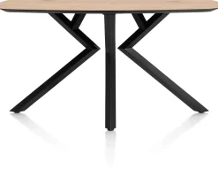 Masura ovale bartafel met zwarte metalen poot 200x105cm