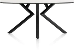 Masura ovale bartafel met zwarte metalen poot 240x110cm