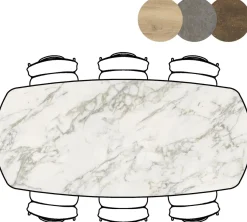 Masura ovale bartafel met zwarte metalen poot 240x110cm