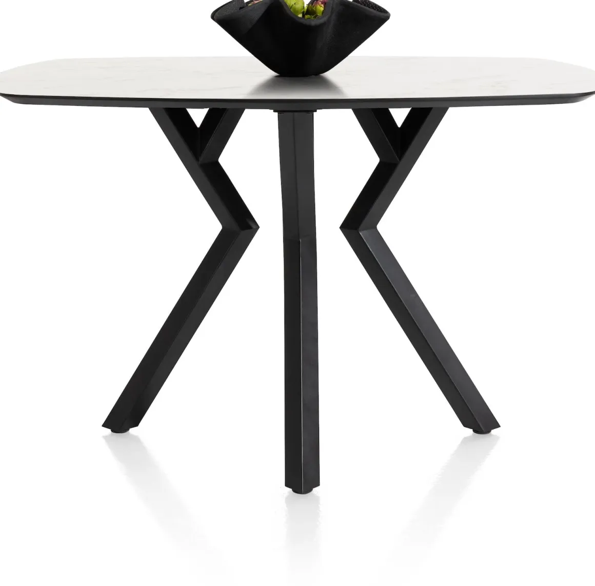 Masura ovale bartafel met zwarte metalen poot 150x105cm