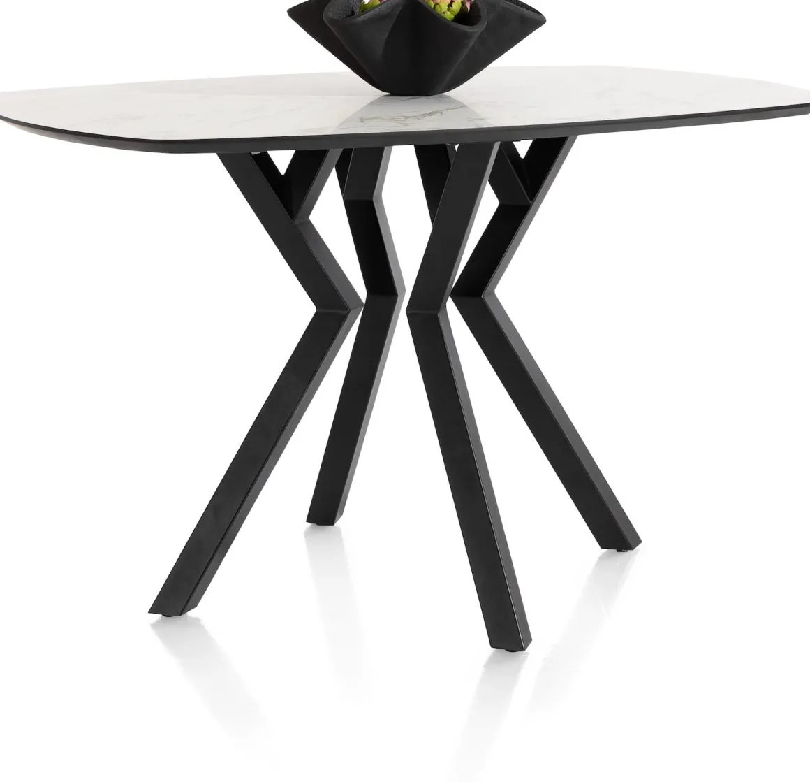 Masura ovale bartafel met zwarte metalen poot 150x105cm