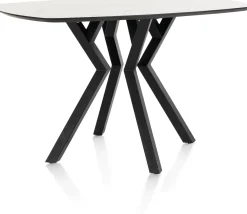 Masura ovale bartafel met zwarte metalen poot 150x105cm