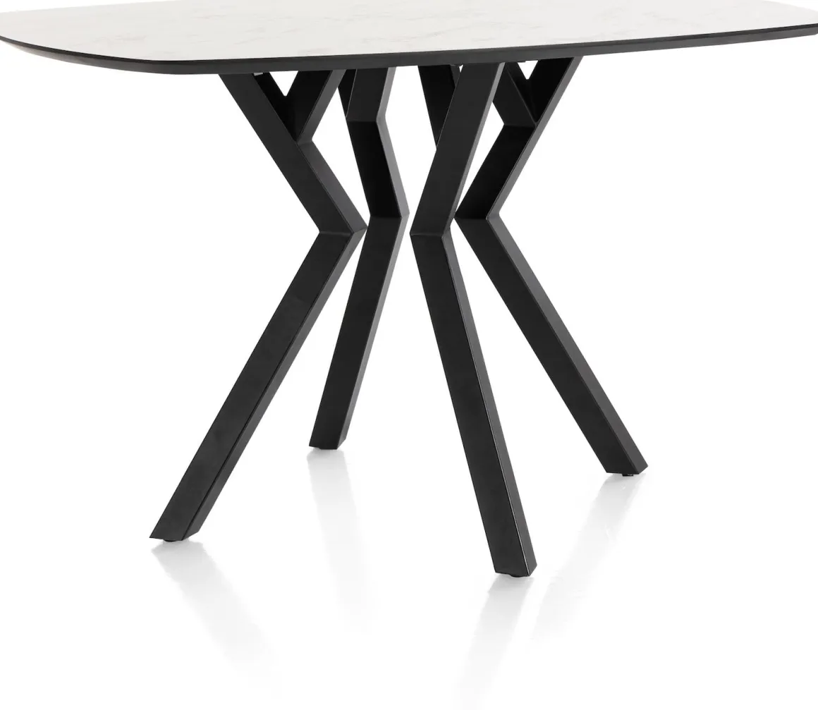 Masura ovale bartafel met zwarte metalen poot 150x105cm