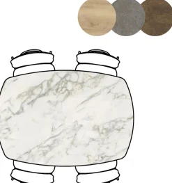 Masura ovale bartafel met zwarte metalen poot 150x105cm