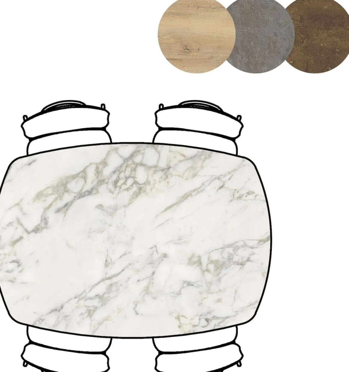 Masura ovale bartafel met zwarte metalen poot 150x105cm