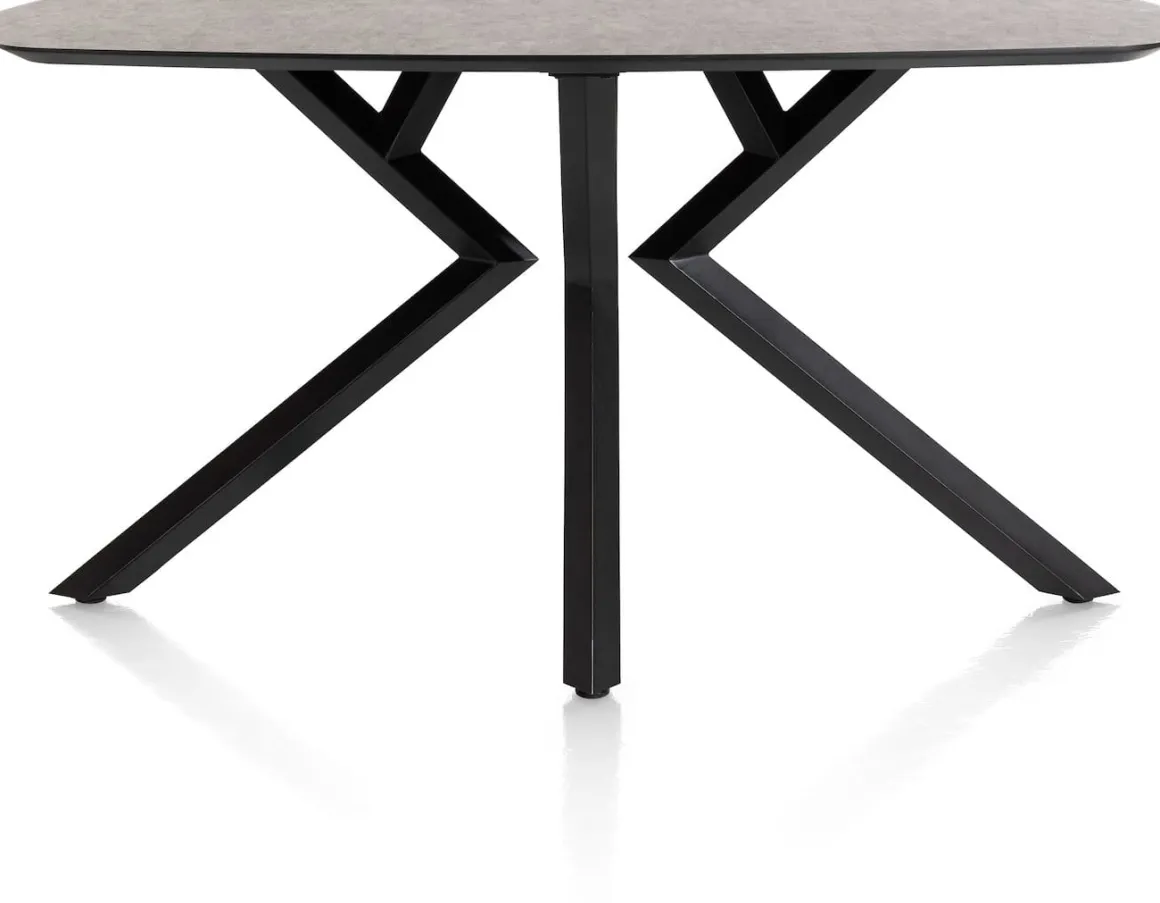 Masura ovale bartafel met zwarte metalen poot 200x105cm