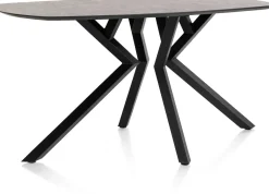 Masura ovale bartafel met zwarte metalen poot 200x105cm