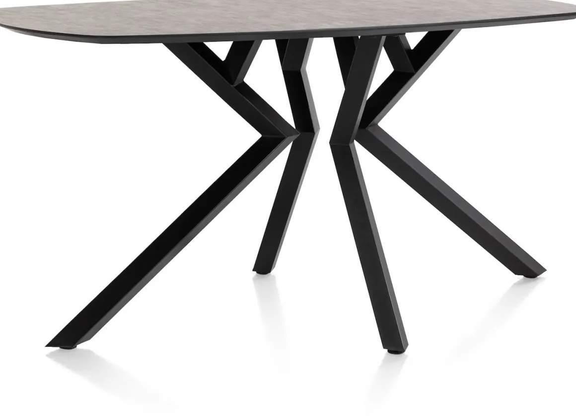 Masura ovale bartafel met zwarte metalen poot 200x105cm