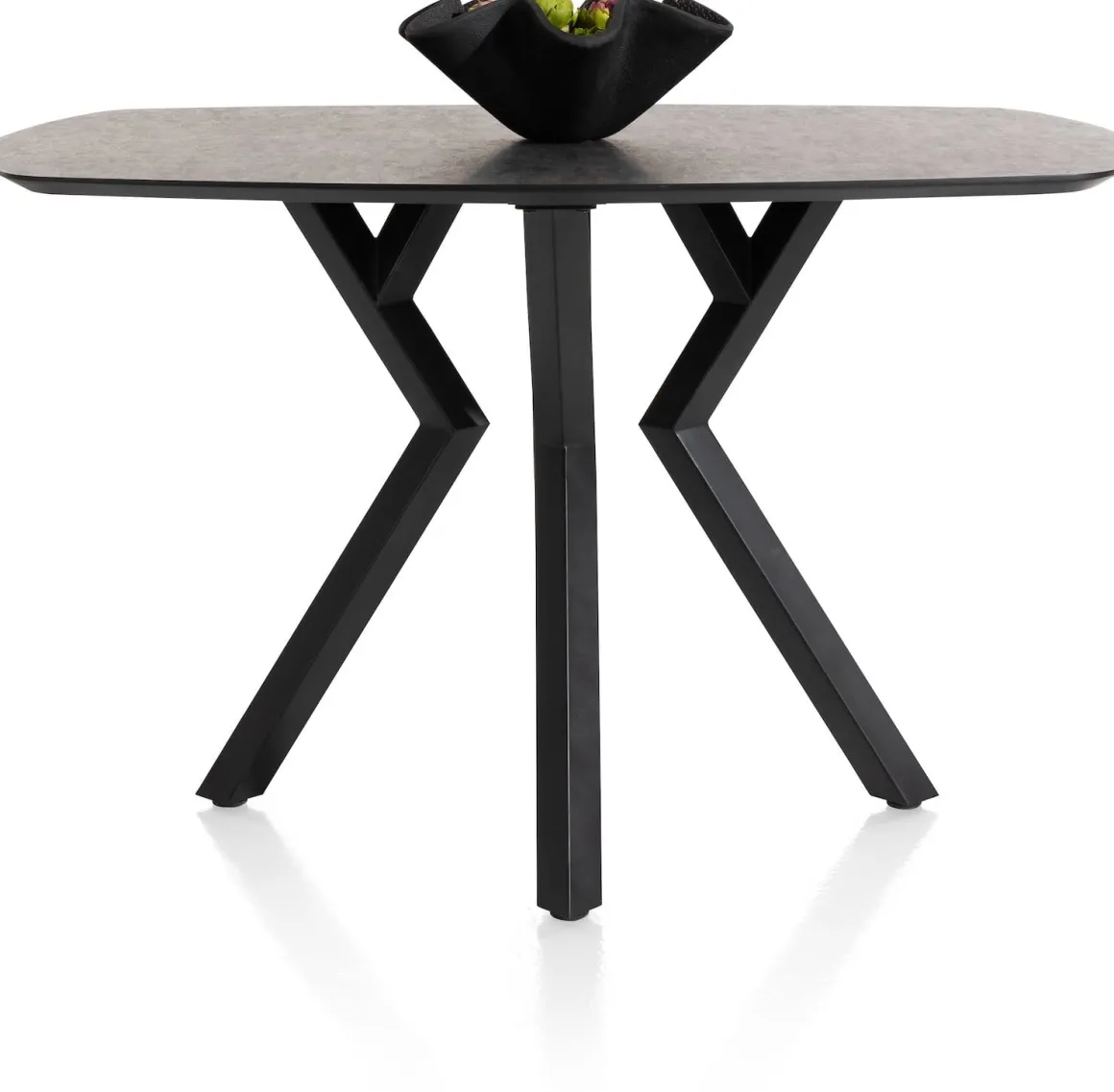 Masura ovale bartafel met zwarte metalen poot 150x105cm