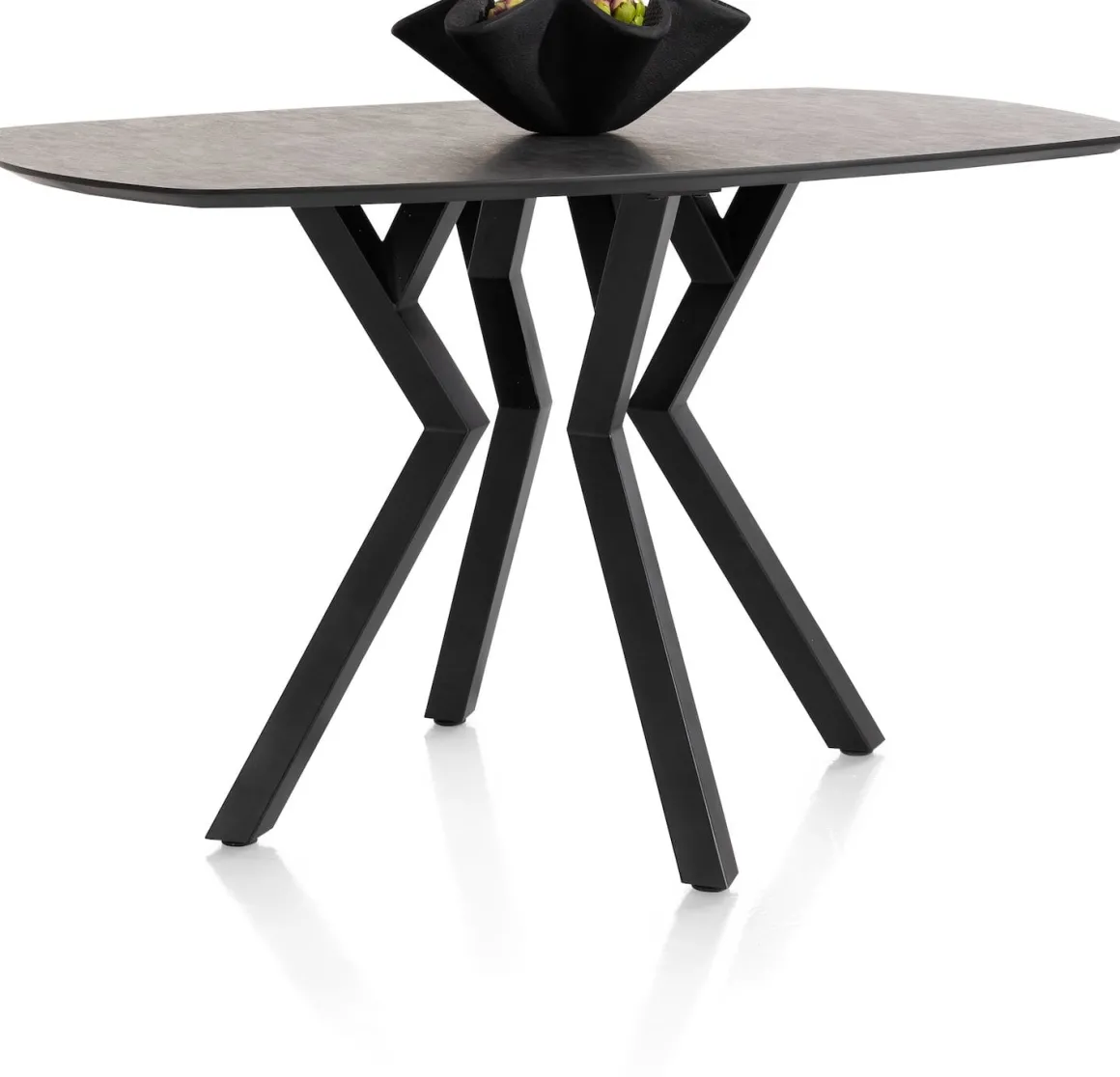 Masura ovale bartafel met zwarte metalen poot 150x105cm