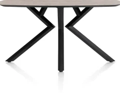 Masura ovale bartafel met zwarte metalen poot 200x105cm