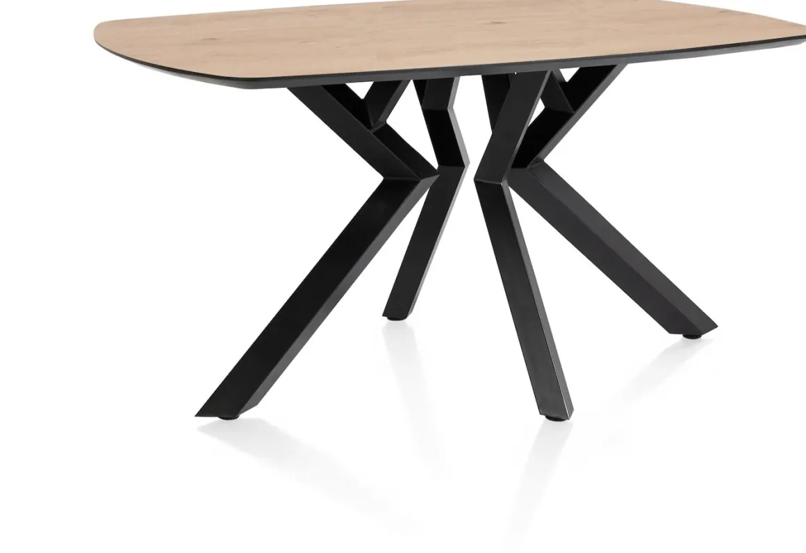 Masura ovale eettafel met zwarte metalen poot 150x105cm