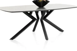 Masura ovale eettafel met zwarte metalen poot 200x105cm