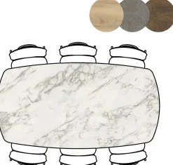 Masura ovale eettafel met zwarte metalen poot 200x105cm