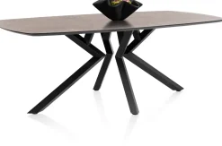 Masura ovale eettafel met zwarte metalen poot 200x105cm