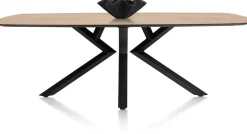 Masura ovale eettafel met zwarte metalen poot 240x110cm