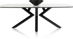 Masura ovale eettafel met zwarte metalen poot 240x110cm