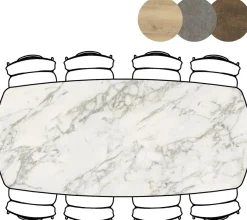 Masura ovale eettafel met zwarte metalen poot 240x110cm