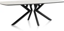 Masura ovale eettafel met zwarte metalen poot 240x110cm