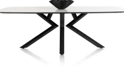Masura ovale eettafel met zwarte metalen poot 240x110cm