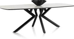 Masura ovale eettafel met zwarte metalen poot 240x110cm