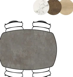 Masura ovale eettafel met zwarte metalen poot 150x105cm