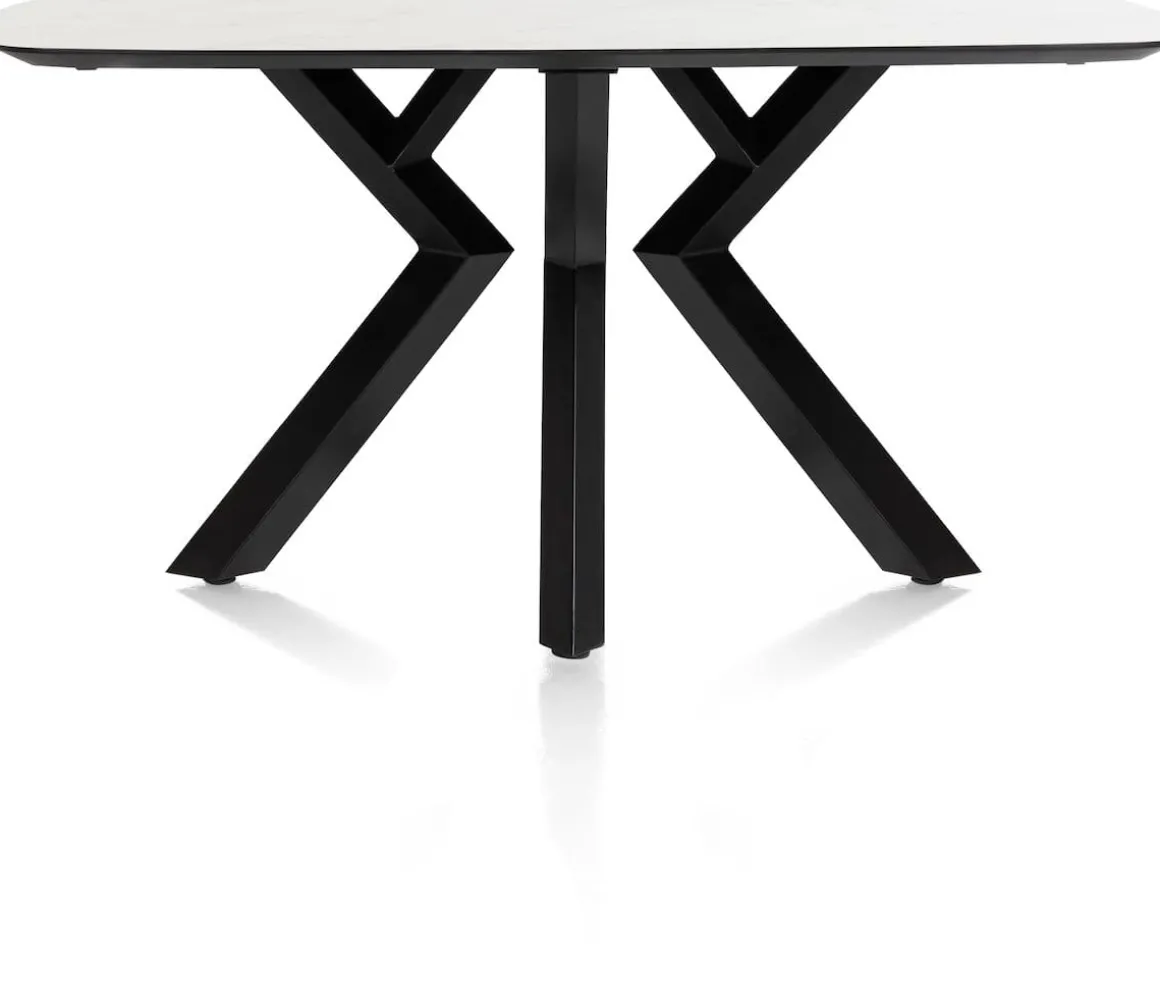 Masura ovale eettafel met zwarte metalen poot 150x105cm